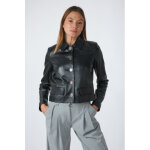 Ambre noir noir 36 / s - veste cuir