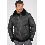 Auguste icon bombardier noir noir 54 / xl - peau laine homme