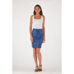 Basic jupe bleu �lectrique 36 / s bleu - jupe en cuir