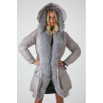 Benedict 2 gris fondant 44 / 2xl gris - doudoune avec fourrure