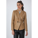 Charlie beige 36 / s beige - veste en cuir, daim, peau laine