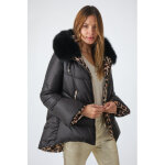 Clizia reversible noir / lopard noir 40 / l - doudoune avec fourrure