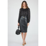 Deborah long noir noir 46 / 3xl - jupe en cuir
