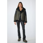 Paris em 366 kaki / noir noir 40 / l - blouson peau laine