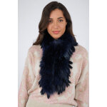 F115 echarpe renard bleu nuit / azul taille unique / tu bleu nuit - accessoires cuir et fourrure