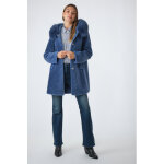Ganix bleu 40 / l bleu - manteau, 3 / 4 en fourrure