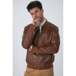 Gun paloma cognac 52 / l cognac - blouson cuir, daim, peau lain