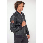 Gun paloma navy 48 / s navy - blouson cuir, daim, peau lainé Gun paloma navy 48 / s navy - blouson cuir, daim, peau lainé