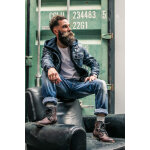 Helmut jeans jacket bleu jeans 48 / s bleu - blouson cuir, daim, peau lain