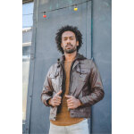 Helmut jeans jacket marron marron marron 50 / m - blouson cuir, daim, peau lain