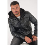 Helmut jeans jacket noir noir 48 / s - blouson cuir, daim, peau lain