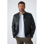 Horace hood noir - cuir chvre noir 56 / 2xl - blouson cuir, daim, peau lain