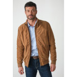 Jeff stone marron clair 52 / l - blouson daim homme