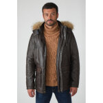 Mercier marron vieilli marron fonc 50 / m - manteau en cuir pour homme