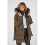 Michelle kaki 34 / xs kaki - doudoune avec fourrure