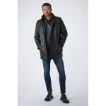 Parka orio noir noir 54 / xl - manteau en cuir pour homme