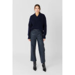 Sarah marine 36 / s marine - pantalon en cuir