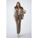 Svetlana lphant 38 / m gris - veste peau laine