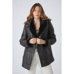 Tara70 marron marron 34 / xs - veste peau laine