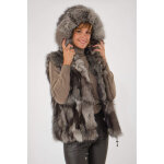 Versailles argent 38 / m argent - manteau en fourrure pour femme
