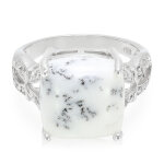 Bague en argent et agate dendritique Bague en argent et agate dendritique