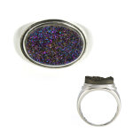 Bague en argent et agate �tincelante violet titane