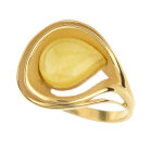 Bague en argent et ambre laiteux de la baltique (dagen)