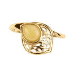 Bague en argent et ambre laiteux de la baltique (dagen)