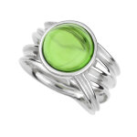 Bague en argent et ambre verte de colombie (dagen)