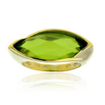 Bague en argent et ambre verte (custodana)