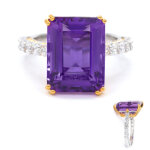 Bague en argent et am�thyste (gems en vogue)