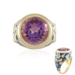 Bague en argent et amthyste rose de france (adela silber)