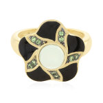 Bague en argent et amthyste verte