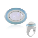 Bague en argent et calc�doine bleue (km by juwelo)