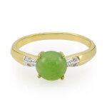 Bague en argent et chrysoprase imp�riale