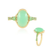 Bague en argent et chrysoprase (km by juwelo)