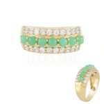 Bague en argent et chrysoprase (km by juwelo)