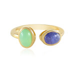 Bague en argent et chrysoprase (km by juwelo)