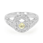 Bague en argent et danburite jaune n�on