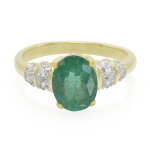 Bague en argent et emeraude de bahia