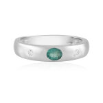 Bague en argent et emeraude de colombie