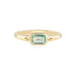 Bague en argent et �meraude de couleur paraiba