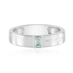 Bague en argent et �meraude de couleur paraiba