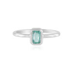 Bague en argent et �meraude de couleur paraiba
