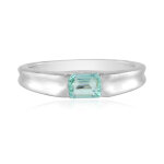 Bague en argent et �meraude de couleur paraiba