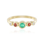 Bague en argent et emeraude de russie