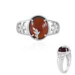 Bague en argent et grenat hessonite