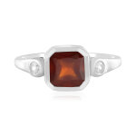 Bague en argent et grenat hessonite