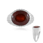 Bague en argent et grenat hessonite (de melo essence)