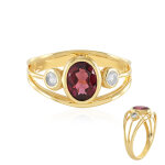 Bague en argent et grenat du malawi